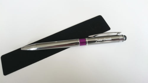 Promotional Personalised Laser Engraved Metal Ballpoint Stylus Pen!