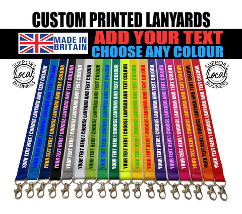 130 x black lanyard printed (white text)