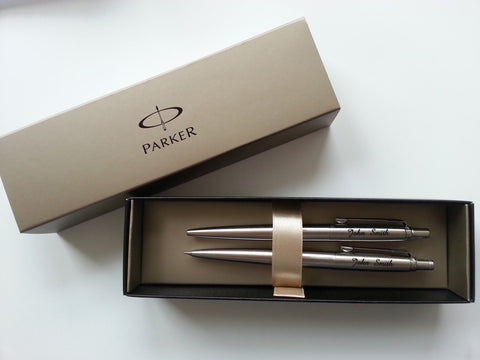 Parker Jotter Stainless Steel Set Ballpoint Pen + Pencil [black ink]