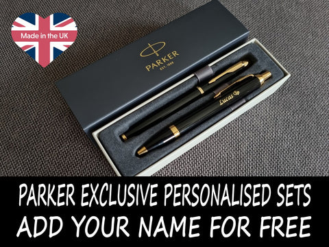 Parker IM Set Black with Gold Trim Blue ink