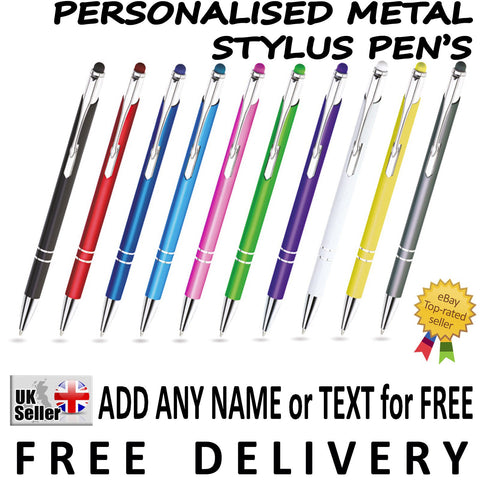 200 x Personalised Engraved Metal STYLUS Pen - LIGHT BLUE [order from anca_sweet]