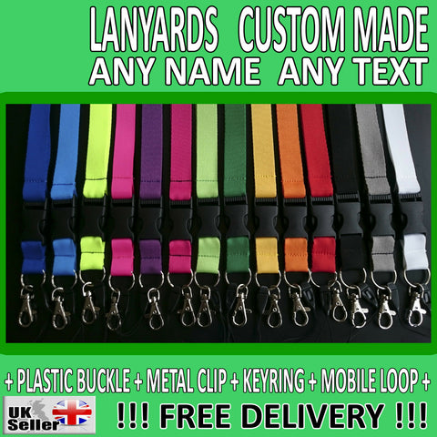 20 x black lanyard + white text