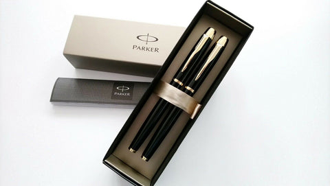 Parker IM Black with gold trim SET roller + fountain pen set [black ink]