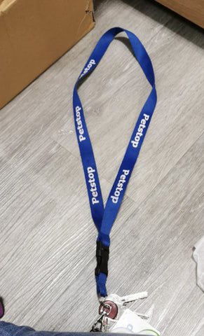 200 x blue c01 lanyard + white text Petstop