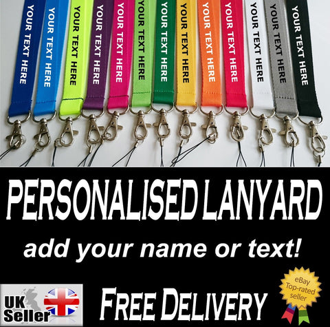 Personalised, printed lanyard/neck strap with your text