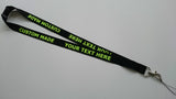 Printed personalised lanyard / neck strap BLACK