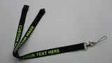 Printed personalised lanyard / neck strap BLACK