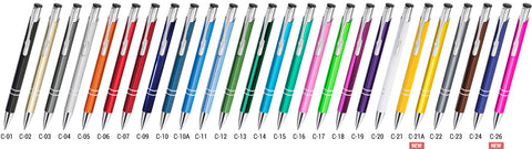 5 x personalised ballpoint pen [black ink + velvet pouch]