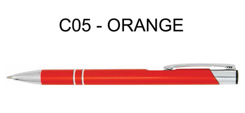 30 x orange ballpoint pen PERSONALISED