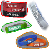 Custom Personalised Silicone Wristbands 12mm ANY NAME ANY TEXT Bracelets