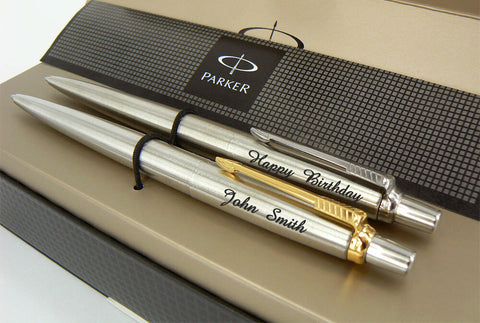 10 x Parker Pen Gold Trim + Chrome Pencil Gift Set