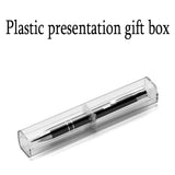 Personalised Engraved Metal Ballpoint Pen - Navy blue & clear box